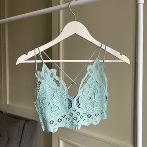 Free People Blue Lace Bra Top